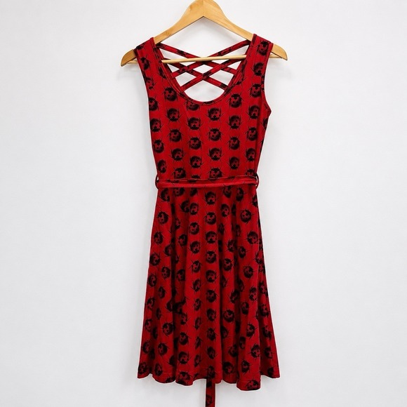 Effie's Heart Dresses & Skirts - Effie's Heart Red Ladybug Print Crisscross Back Skater Dress Size Small